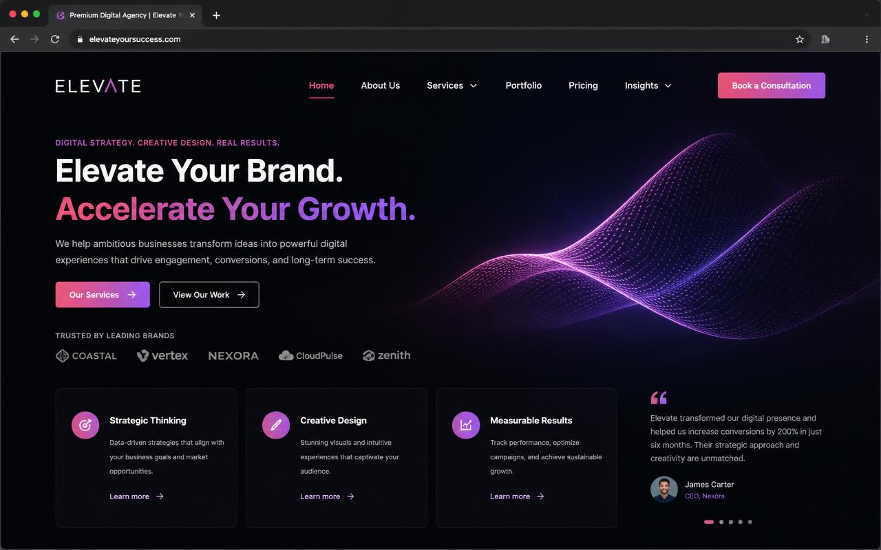 Corporate Website landing page preview